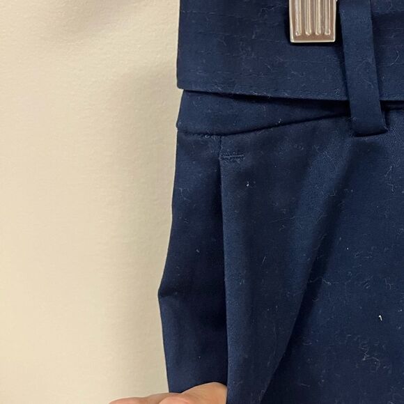 - J. CREW Sateen Belted Pencil Skirt Navy Size 4 - Picture 6 of 7